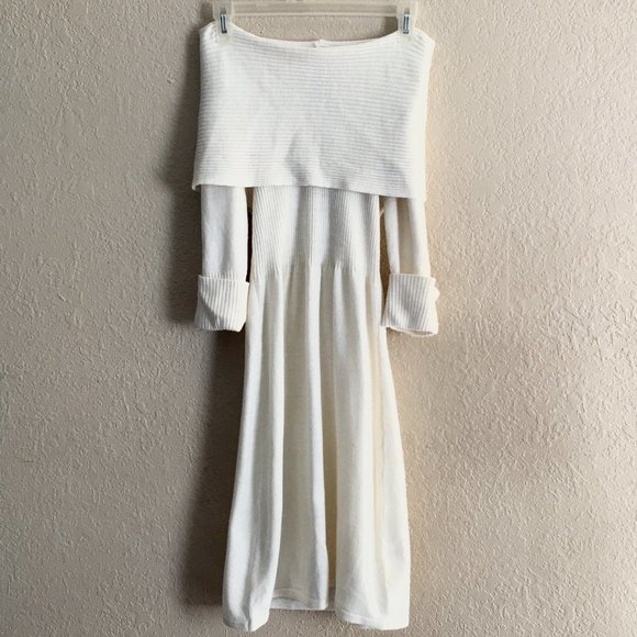 TakeOut Off the Shoulder Sweater Dress (MM) - Picture 4 of 12